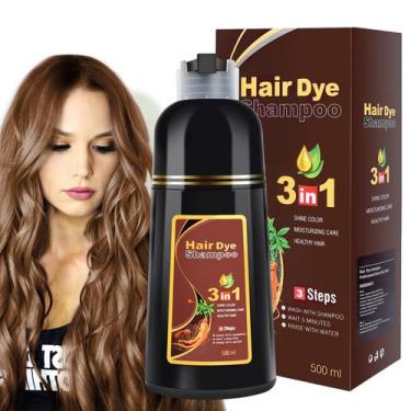 Imagem de Shampoo de tintura de cabelo IIIMEIDU 3 em 1, cobertura cinza, 500 ml,