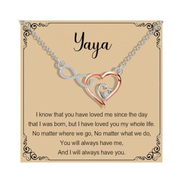 Imagem de MAOFAED Colar de coração infinito para avó, apelidos da vovó, mercadoria do Dia das Mães, Metal, Sem Pedra Preciosa