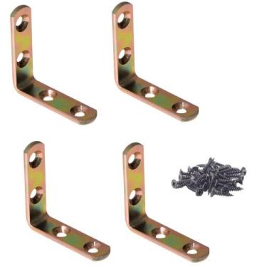 Imagem de Kit 4 Cantoneira 4 cm Aço Para Móveis com Parafusos - SCM