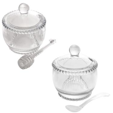 Imagem de Kit Açucareiro e Meleira de Cristal Pearl Transparente 200ml (Kit Açucareiro + Meleira)
