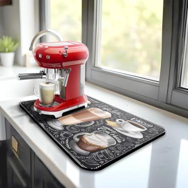 Imagem de Strabella Tapete Secador De Louças Super Absorvente, 30,5 Cm X 45,7 Cm, Para Bancadas, Antiderrapante Bancadas Cozinha, Absorvente Água Fácil Limpar, Tapetes Grandes (Americano)