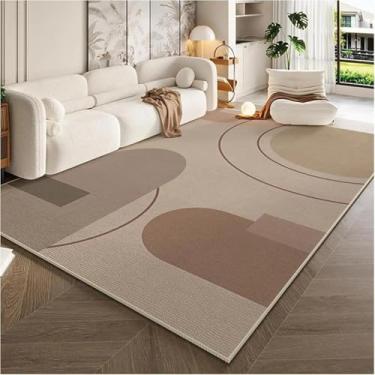 Imagem de Tapete leve de luxo estilo creme para sala de estar, sofá, mesa de centro, cobertor antiderrapante, tapete para quarto, vestiário, decoração de casa (120 x 200 cm, 47 x 79 polegadas/SJR-14)