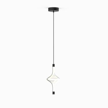Imagem de Lustre Pedente Luminaria 16cm Preto Moderno Branco Quente 8w - LUXOR S