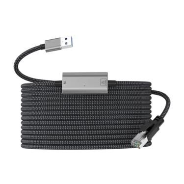 Imagem de Leehitech Cabo Ethernet para USB Gigabit, USB A 3.0 para RJ 45 3 m, conectado diretamente, trança de nylon, Plug & Play, Thunderbolt 3/4, compatível com laptop, MacBook, Chromebook, superfície