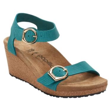 Imagem de Birkenstock Tênis feminino Soley-Black LTR N, Baía da Biscaia em relevo, 6-6.5 Narrow