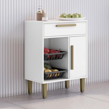 Imagem de Fruteira 1 Porta 1 Gaveta Lorena 60,75x80,5x33,5cm Branco