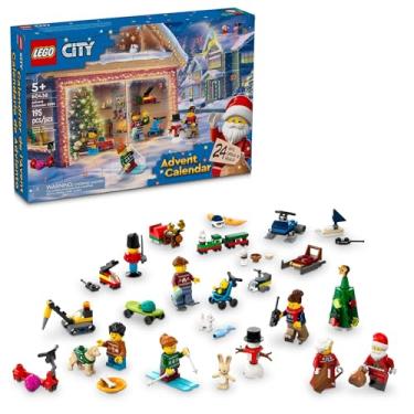 Imagem de LEGO Calendário Do Advento City 2024, Presente De Contagem Regressiva Para O Natal Crianças A Partir 5 Anos, 24 Surpresas Crianças, Minifiguras Divertidas Com Suéteres Festivos, Papai Noel E Mamãe N