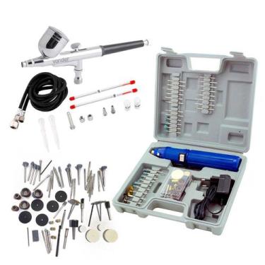 Imagem de Mini Micro Retifica Elétrica Aerógrafo Pintura 73 Acessórios - Loja St