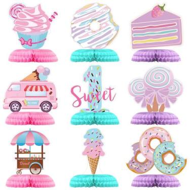 Imagem de Mesa Honeycomb Centerpieces Donut 1st Birthday Party x9 - Hotop