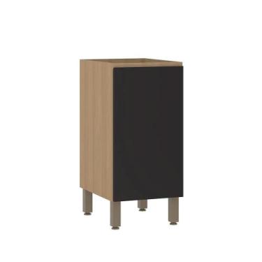 Imagem de Balcão Modulado 40cm (sem Tampo) 1 Porta Slim Luciane, Freijó/Preto