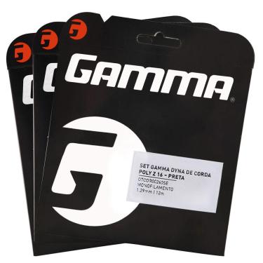 Imagem de Corda Gamma Dyna Poly Z 16L 1.29mm Preta - Pack com 03 Set Individual