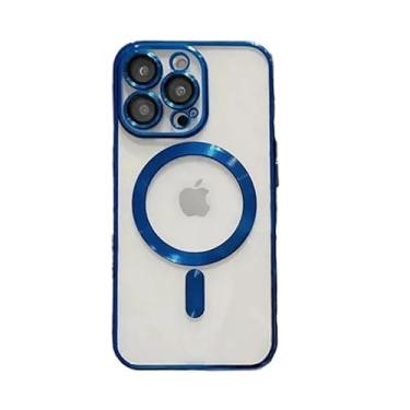 Imagem de Capa para o iPhone 14 Pro com Proteção na Lente e Compatível com Magsafe - Design Slim e Acabamento Premium Cor: Azul Marinho