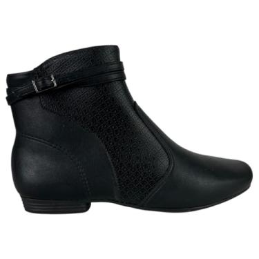 Imagem de Bota Feminina Piccadilly Cano Curto Salto Baixo Com Fivela (Preto, BR, Adulto, Numérico, 35)