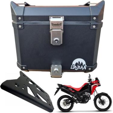 Imagem de Baú Braz Alumínio Preto Urban 35l + Bageiro Honda Sahara 300 - Bráz Ac