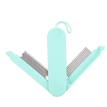 Imagem de Pontes para cães para cuidar da escova de cabelo de agulha de aço de aço para remover emaranhados e nós, ferramenta profissional de higiene para gato de cachorro de cabelos (Green)