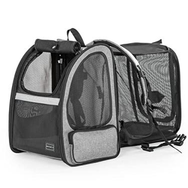 Imagem de Mochila grande expansível para cães Petsfit com boa ventilação para animais de estimação de até 18 libras