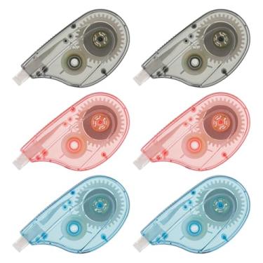 Imagem de JOJHDR Fita corretiva seca imediatamente, fácil de usar, fita resistente a rasgos, escrita errada para escritório escolar (pacote com 6)