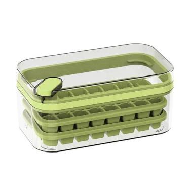 Imagem de Forma De Gelo 64 Cubos Camada Dupla Recipiente Bandeja Cor:Verde - sho