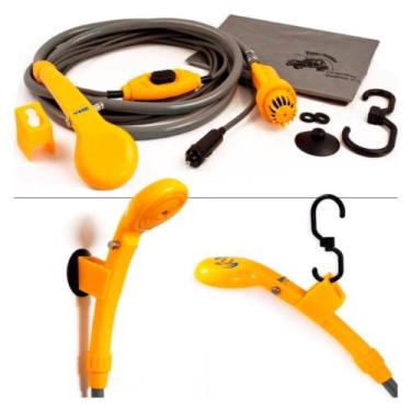 Imagem de Chuveiro portátil camping 12V carro bomba elétrica ducha compacta mang