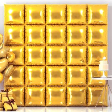 Imagem de Moukiween Square Foil Balloon Wall Backdrop, Gold Square Sided Balloon Tunnel Kit, Suitable for Birthday, Graduation Party, Wedding, Anniversary, Cocktail Party Decorations
