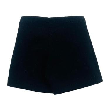 Imagem de TTETTZ Shorts curtos em escala 1:6, mini calças curtas, roupas para figuras femininas de 12 polegadas, Preto