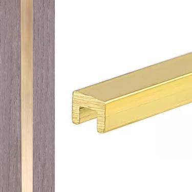 Imagem de Tira De Transição De Fichário De Costura De Latão De 1m, 5/6,5/8/10 Mm Faixa De Limiar Em Forma De U Ultra-estreita Para Piso, Conector De Lacuna De Parede De Porta, W 5mm(0.2") X H 5mm(0.2")