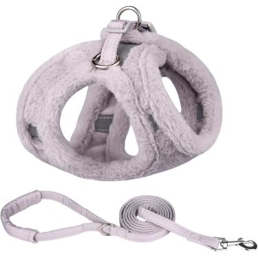 Imagem de Conjunto De Arnês E Trela Para Cães De Pele Grossa Quente De Inverno Conjunto De Arnês E Coleira Para Cães Reflexivos Ao Ar Livre Chihuahua Pug Arnês Ajustável Quente, Green Set, S-suit 3.0-4.5kg