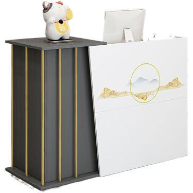 Imagem de Balcão De Recepção Com Gavetas, Salão De Madeira Balcão De Recepção Para Simples Supermercado Moderno Loja De Conveniência Hotel Pequeno Bar Salão De Beleza Loja, C, 140x40x90cm