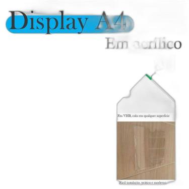Imagem de 10 Display Parede Quadro Avisos Porta Folhas A4 Acrílico Hor