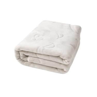 Imagem de Cobertor pelo Alto Hipoalérgico Para Bebê Alto Relevo Menina Menino 110x90cm Embalagem Plástica (Branco)