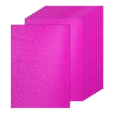 Imagem de PATIKIL 60 folhas de papelão rosa choque com glitter, 21 x 29,7 cm, papel brilhante A4, papel brilhante, 250 g/m², grande brilho para artesanato, scrapbook, arte faça você mesmo, festa de casamento