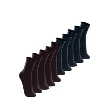 Imagem de Kit com 10 Pares de Meias sem Punho Casual Lupo 1275-011 Colorido, Azu