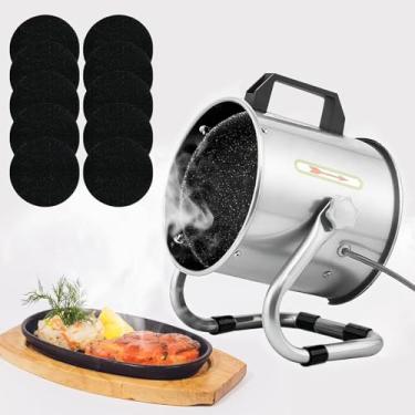 Imagem de NIXOD Exaustor portátil, exaustor de cozinha com vento forte, exaustores de mesa com 9 substituições de filtro de carbono ativado, exaustor portátil para cozinhar e churrasco interno, panela quente e
