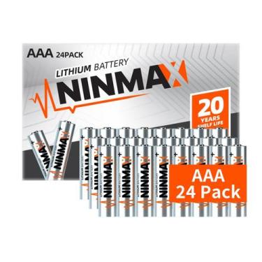 Imagem de Baterias AAA NINMAX de lítio 1.5V 1350mAh, pacote com 24