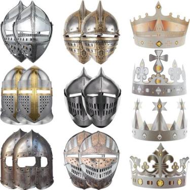 Imagem de Decorações de festa Deekin Medieval Knight Helmet & Crown x24
