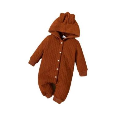 Imagem de Macacão Para Bebês De 0 a 18 Meses, Meninos E Meninas, Com Capuz, Mang