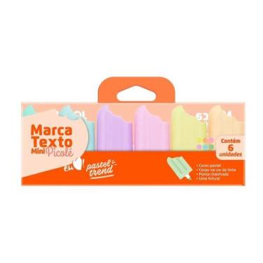 Imagem de Marca Texto Mini Picolé c/6 Cores Jocar Office - Leonora
