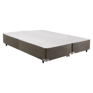 Imagem de Cama Box Base Queen Velvet Gray (158x198x20 (2 uni 79X198)) - Herval