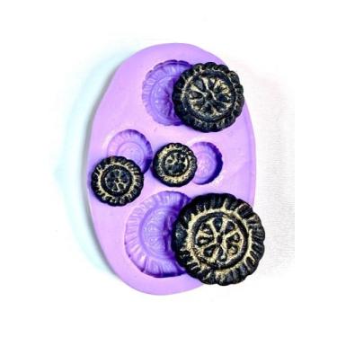 Imagem de F1074 molde de silicone rodas confeitaria biscuit - confeitaria dos mo