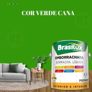 Imagem de Tinta Borracha Líquida Cor Verde Brasilux Para Parede 3,2l Acrílica La