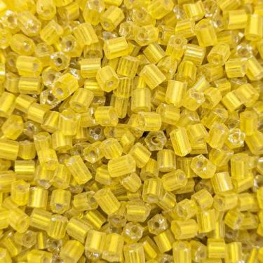 Imagem de Miçanga Passante Vidrilho Amarelo Ouro 4mm 2000pçs 200g - Macall
