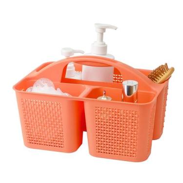 Imagem de Shower Caddy UJOLY Portable Plastic com alça laranja - UUJOLY