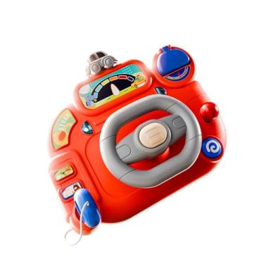 Imagem de Milageto Volante de bebê, carrinho de brinquedo, brincadeira de faz de conta, motorista, atividade divertida para brinquedo sonoro, Vermelho