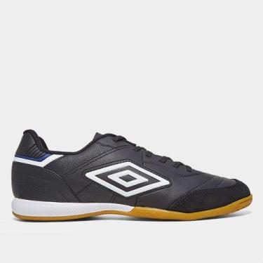 Imagem de Chuteira Futsal Umbro Speciali Classic Unissex, Preto, Azul, 42