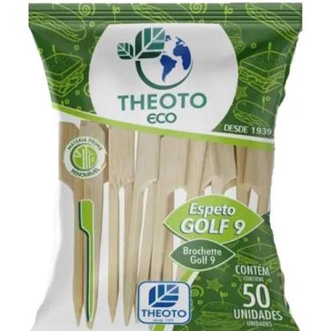 Imagem de Palito Espeto Golf De Bambu 9cm Hambúrguer Petiscos C/ 50 - Theoto