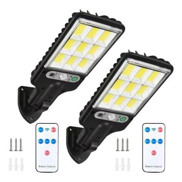 Imagem de 2X Luz Led Luminaria Solar Sensor Presença Forte Poste Pared