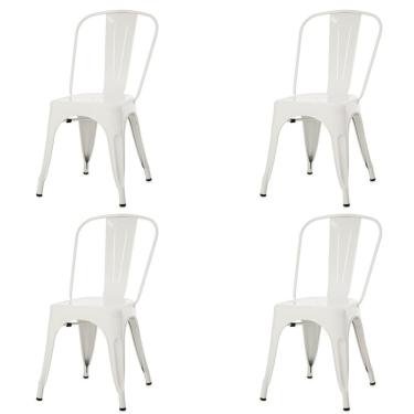 Imagem de Kit 4 Cadeiras Tolix Iron Titan Anm6671f Anima Office Ferro Pintura Epóxi Branco