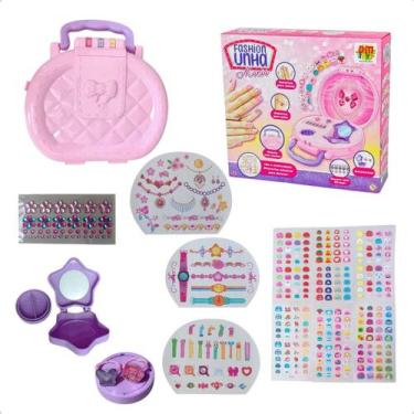 Imagem de Maleta Manicure Faz Unha Adesivo Decoração Anel Biju Beleza - DM Toys