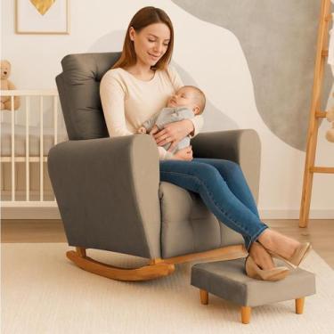 Imagem de Poltrona Amamentação Base Balanço Cecilia - B Home Decor, Cacau