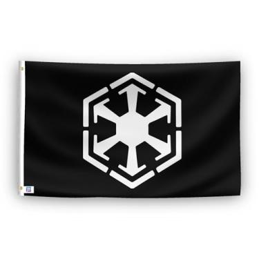 Imagem de Bandeira com símbolo The Dark Side Order - Faixa externa e interna de poliéster de alta durabilidade, resistente ao desbotamento, à prova de intempéries